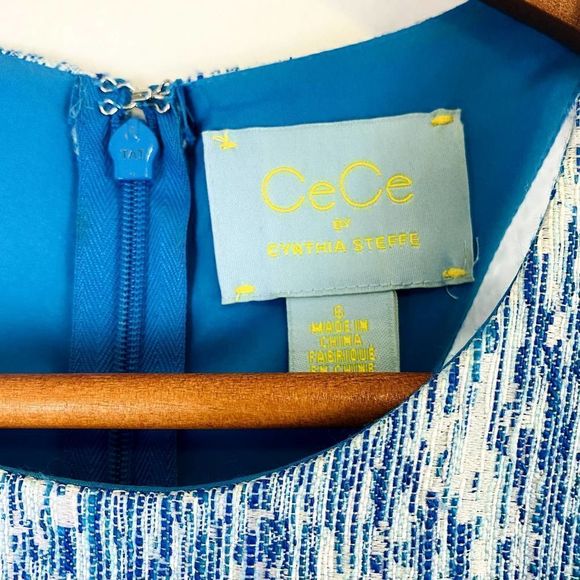 𝅺cece Cynthia Steffe Blue Racer Back‎ Dress - Picture 3 of 8